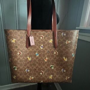 Coach Brown Tote with Colorful Accents